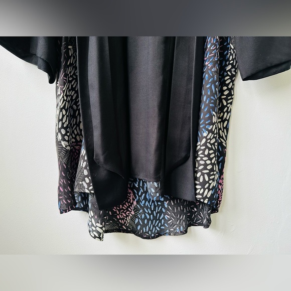 BCBG Max Azria Semi Sheer Black Multicolored 3/4 Sleeve Tunic Dress XS - Picture 5 of 5